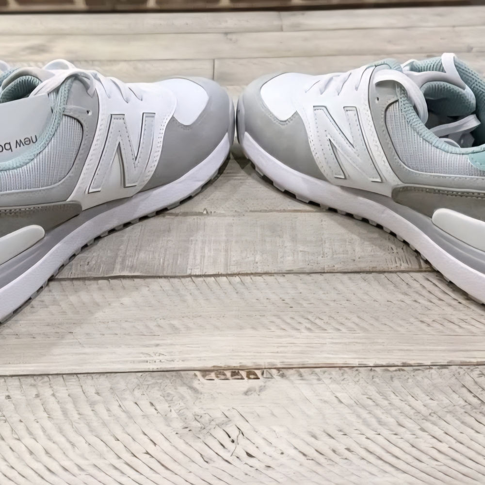 New Balance Women’s White and Light Gray Sneakers - Picture 3 of 5